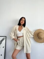 BONCUK DETAY KİMONOLU ŞORTLU TAKIM