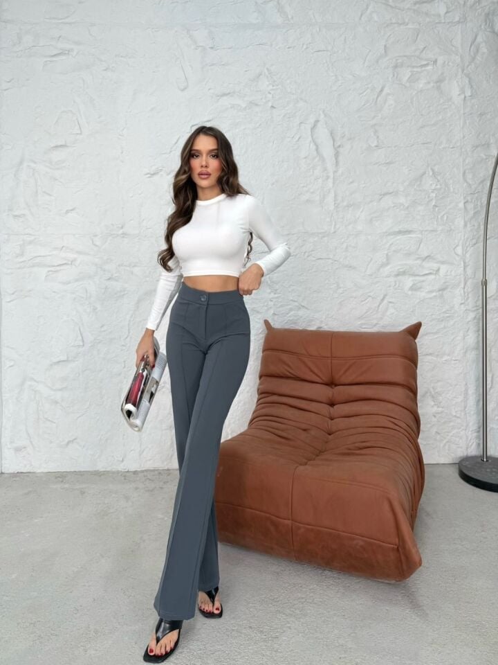 FÜME İTHAL KREP KUMAŞ PALAZZO PANTOLON